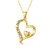 Three Heart Necklace, I Love You Forever Gold Heart Pendant Necklace Mom Jewelry Gifts for Mother Grandma, 16+2 Inch