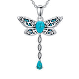 14K Gold Plated Turquoise Turtle Dragonfly Hummingbird Pendant Necklace
