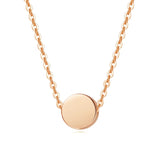 14K Gold Round Small Coin Pendant Necklace