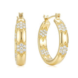 14K Gold Plated Cubic Zircon Hoop Earrings