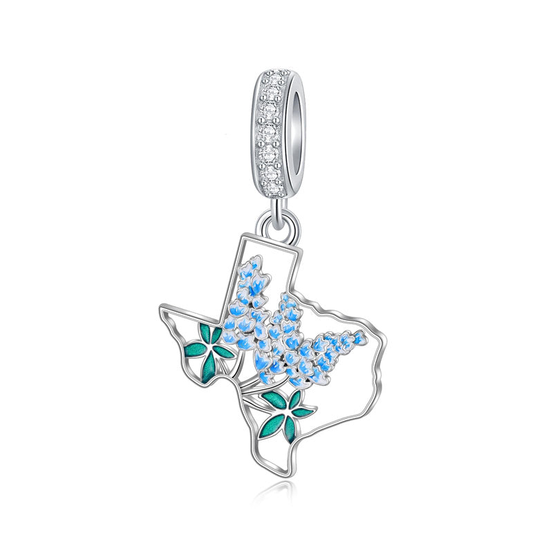 Sterling Silver Coqui Frog Flag Puerto Rico Charm Beads