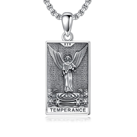 Sterling Silver Lovers Hierophant Magician Three of Swords Wheel of Fortune SkeletonTarot Card Pendant Necklace