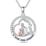 Sterling Silver Mother Daughter Father Daughter Sister Pendant Necklace Family Jewelry for Christmas Mother's Day