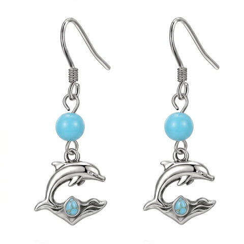 Sterling Silver Turquoise Owl Dragonfly Butterfly Hummingbird Dangle Earrings