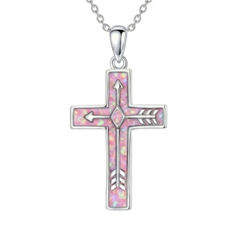 Sterling Silver Cross Pendant Necklace for Women Southwestern Cross Jewelry Gifts
