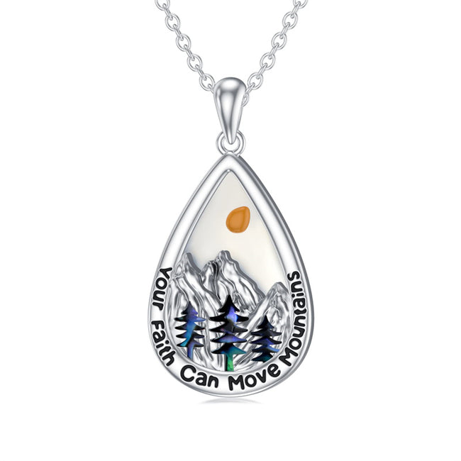 Mustard Seed Necklace 925 Sterling Silver Faith Moves Mountains Pandent Nature Adventure Jewelry for Women Men Birthday Valentine's Day Travel Gift