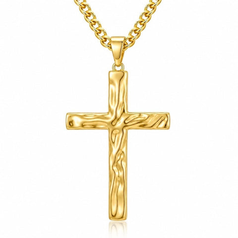Cross Pendant Necklace for Men 14K Gold Plated Minimalist Christian Jewelry Religious Gift