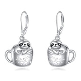 Black Cat Earrings for Girls 925 Sterling Silver  Dangle Earrings Dragon Leverback Earrings Cute Animal Jewelry Gift for Women
