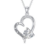 Personalized 10k/14k/18k Solid Gold Heart Pendant Necklace for Women Birthstone Necklace Jewelry for Birthday Christmas