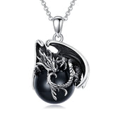 Sterling Silver Viking Dragon Eagle Wolf Animal Pendant Necklace for Men