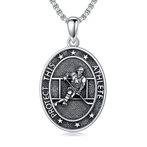 Sterling Silver Baseball Soccer Hockey Football Basketball Taekwondo Tennis Golf Runner Pendant Necklace