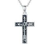 Sterling Silver Cross Pendant Necklace for Women Southwestern Cross Jewelry Gifts