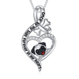 Sterling Sliver Yorkshire Corgi Labrador Pug Bulldog Paw Print Pendant Necklace