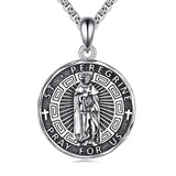 Religious Protector Necklace Sterling Silver Patron Saint Pendant Jewelry Gifts for Women Men