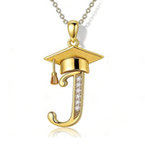 Initial  Graduation 14K Gold Plated Inspiring Grad Pendant Necklace Graduations Jewelry Gifts