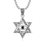 Sterling Silver Star of David Chai Cross Evil Eye Lion of Judah Menorah Tree of Life Protection Pendant Necklace