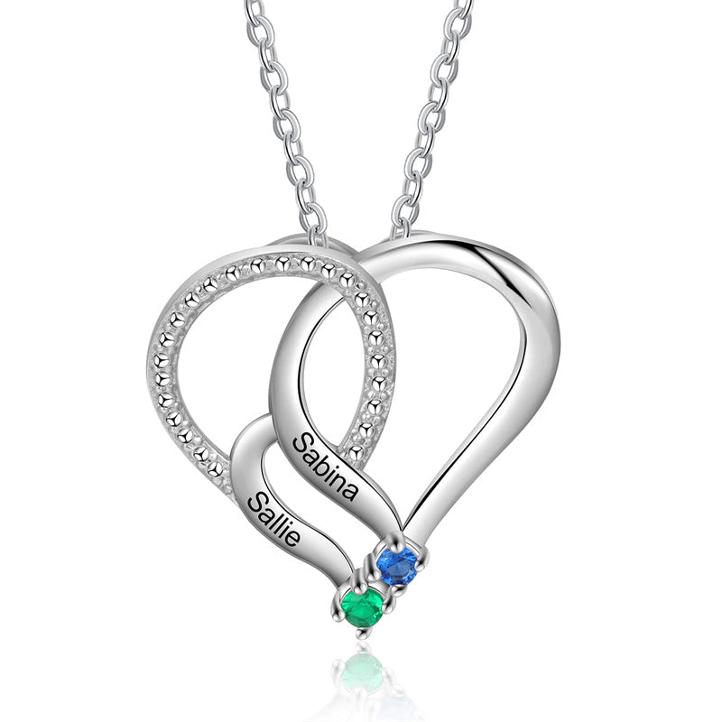 Sterling Silver Personalized  Engraved 2-6 Names Family Pendant Necklace
