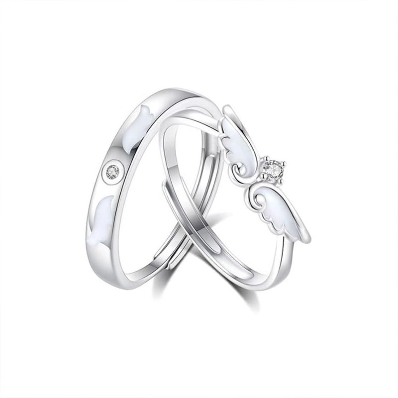 Copper Cubic Zirconia Wing Adjustable Couple Rings