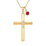10K 14K 18K Gold Cross Pendant Necklace Religious Jewelry Gifts for Men and Women