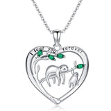 Sterling Silver Raccoon Dolphin Sea Otter Wolf Sloth Mother Daughter Pendant Necklace