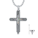 Sterling Silver Obsidian Lapis Lazuli Tigers Eye Turquoise Celtic Knot & Cross Urn Necklaces for Ashes