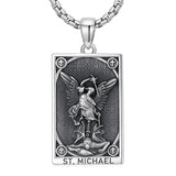 Sterling Silver Saint Anthony Saint Jude Saint Christopher   Saint Michael Amulet Religious Pendant Necklace