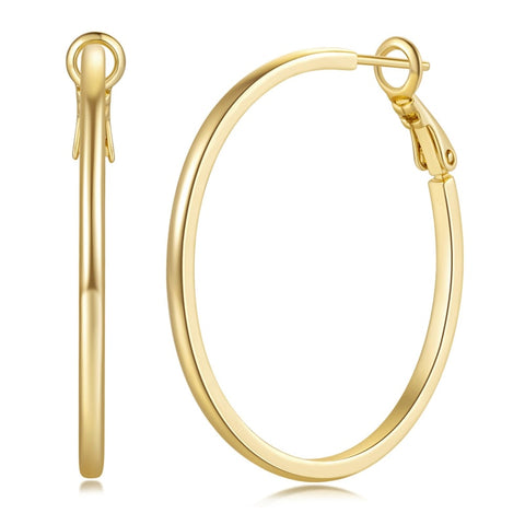 14K Gold Plated  Hoop Earrings for Women