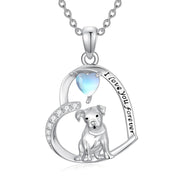 Sterling Silver Pitbull Yorkie Schnauzer Pendant Necklace Gifts for Women