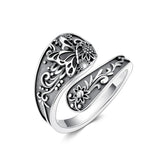 Sterling Silver Hummingbird Butterfly Dragonfly Bee Adjustable Spoon Rings