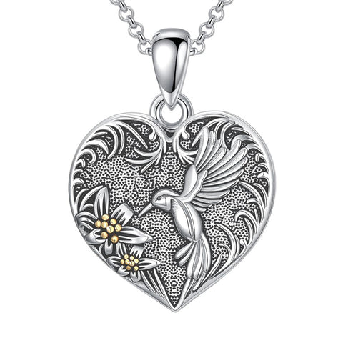 Sterling Silver Heart Rabbit Dog Cat Butterfly Dragonfly Hummingbird Wolf Urn Necklace for Ashes