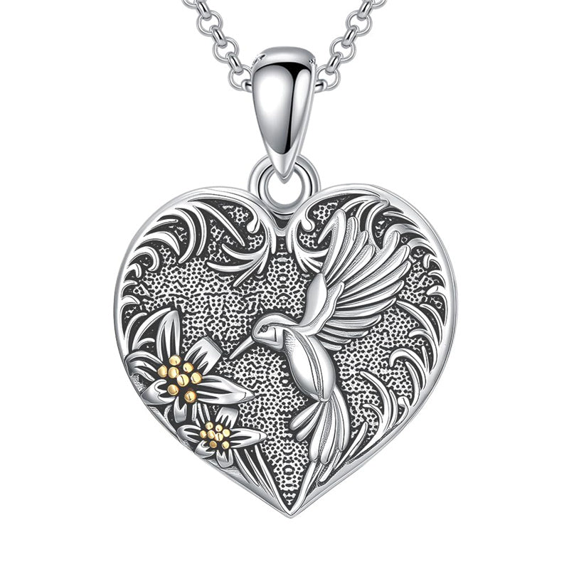 Sterling Silver Heart Rabbit Dog Cat Butterfly Dragonfly Hummingbird Wolf Urn Necklace for Ashes