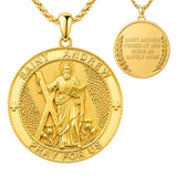 Patron Saint Medal Gold Plated Catholic Pendant Christian Religious Necklace Amulet Jewelry