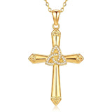 14K Gold Plated Cross Necklace for Women
