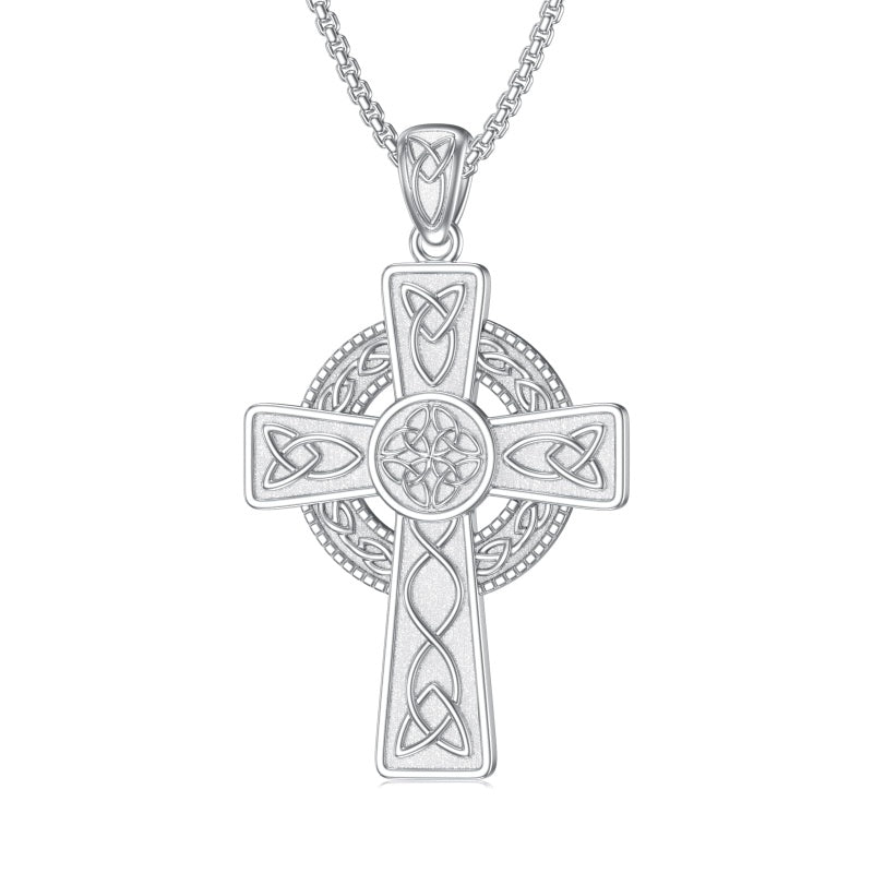 14K Gold Plated Celtic Vikin Cross Pendant Necklace Irish Jewelry Religious Protective Gift