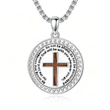 Sterling Silver Wooden Cross Pendant Necklace
