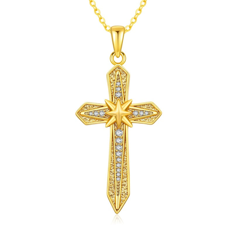 14K Gold Plated  Cross Necklace for Women Christian Jewelry  Birthday Christmas Gift