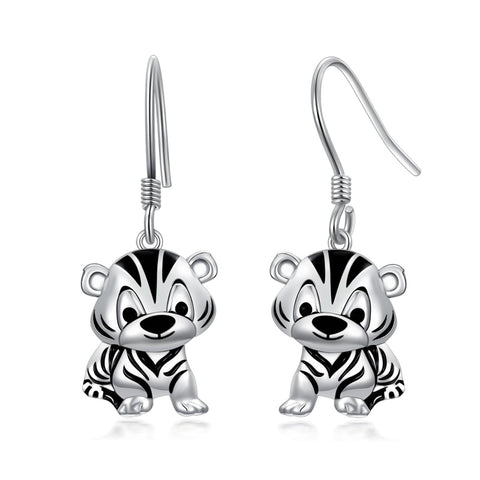 Sterling Silver Tiger Red Panda Elephant  Red Cardinal Dangle Earrings