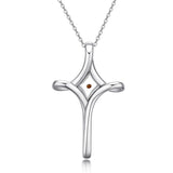 Mustard Seed Cross Necklace 925 Sterling Silver Pendant Necklace Religious Necklace Christian Jewelry Gift for Women