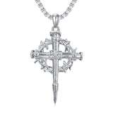 Sterling Silver Nail Cross Pendant Necklace for Men