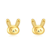14k Soild GoldBunny Stud Earrings for Women Cute Animal Leverback Earrings Bunny Earrings Studs Rabbit JewelryGifts for Women Mom Girls Friends