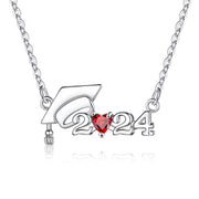 2024 Graduation Necklace Graduation Gifts High School College 925 Silver Class of 2024 Pendant Necklace for Women