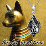 Sterling Silver Egyptian Cat Pendant Necklace