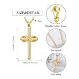 14K Gold Plated Cross Pendant Necklace for Women