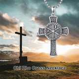 Sterling Silver Chi Rho Alpha Omega PX XP Symbol Pendant Religious  Necklace