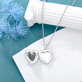 Sterling Silver Heart Rose Necklace for Women with Moss Agate Flower  Necklace that Holds 2 Pictures