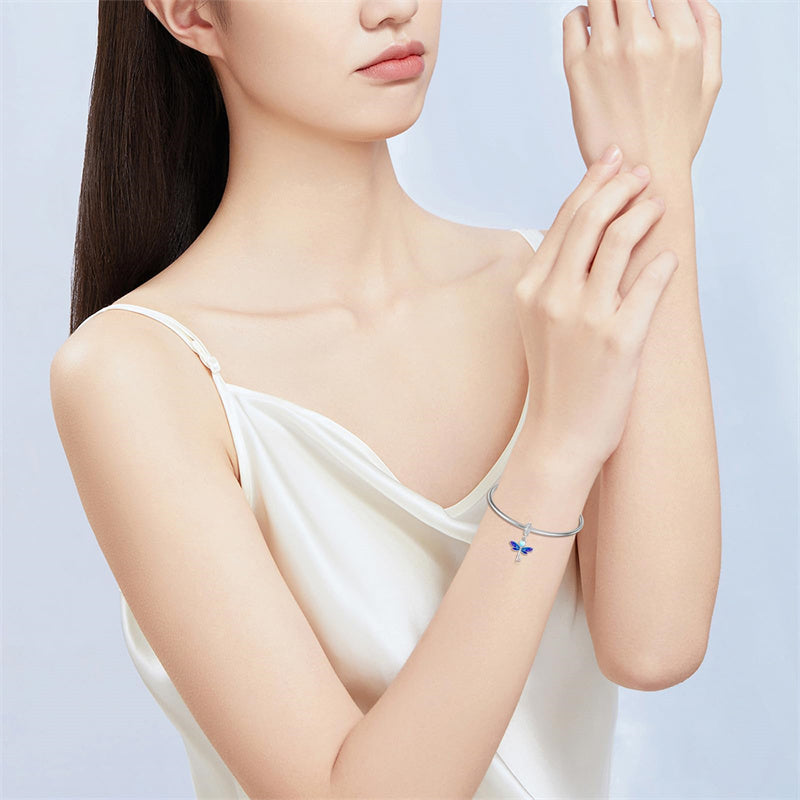 Sterling Silver Cubic Zircon Koala Pig Butterfly Scorpion Dragonfly Bead Charms