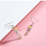 Sunflower Dangle Earrings, 925 Sterling Silver Rectangle Vine Sunflower Drop Earrings,You Are My Sunshine Leverback Earrings Dainty Sunflower Jewelry