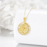 14K Gold St Christopher St Florian St Joseph St Jude St Michael St Patrick Pendant Necklace