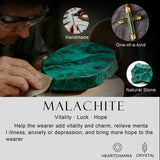 14K Gold Plated Turquoise Malachite Cross Necklace for Men Christianity Cross Jewelry