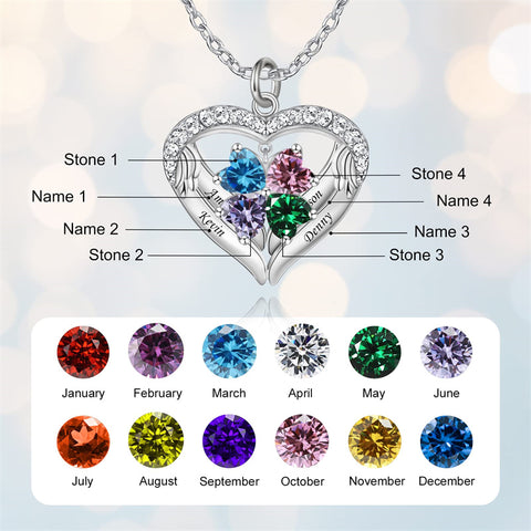 Copper Sterling Silver Simulated Birthstone Name Pendant Necklace for Mom